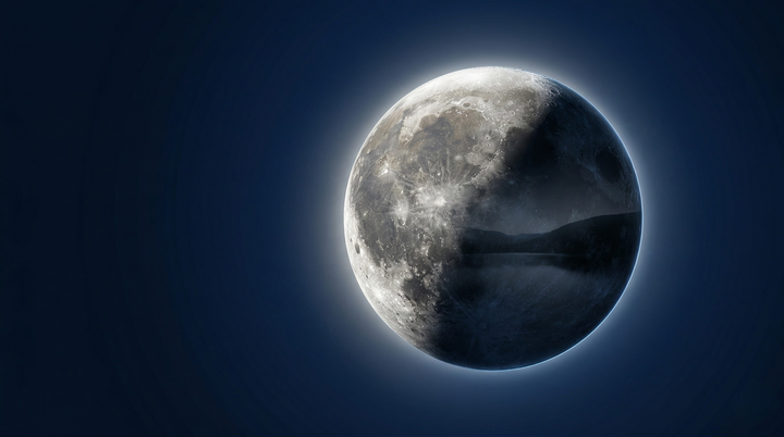moon on a blue backround