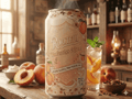 Prebiotic peaches drink can