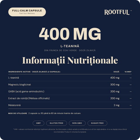 Full-calm, informatii nutritionale