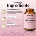 ROOTFUL Full-beauty, ingrediente: colagen marin hidrolizat 800 mg, acid hialuronic 100 mg, biotina si zinc