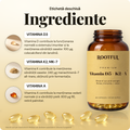 ROOTFUL Vitamin D3 + K2 + A, ingrediente: vitamina D3 50 ug, vitamina K2 MK-7 100 ug, vitamina A 800 ug RE
