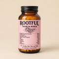 Supliment ROOTFUL Hair & Nails pentru păr, piele și unghii cu colagen marin hidrolizat, biotină, acid hialuronic și zinc – flacon de 60 capsule, fabricat în România