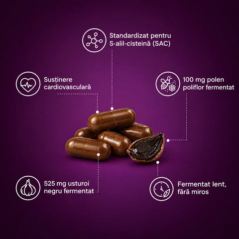 Capsule ROOTFUL Aged Garlic standardizate pentru S-alil-cisteină