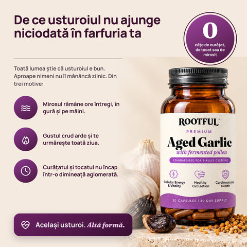 De ce usturoiul nu ajunge niciodată în farfuria ta — Rootful Aged Garlic