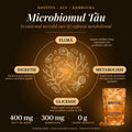 Infografic ROOTFUL ACV + Kombucha — Microbiomul Tău. Ecosistemul invizibil care îți reglează metabolismul, ilustrat prin patru efecte ale jeleurilor cu oțet de mere și kombucha: floră intestinală echilibrată, metabolism activ, glicemie stabilă și digestie ușoară. Conține 400mg oțet din cidru de mere fermentat și 300mg pulbere de kombucha din ceai verde, zero zahăr adăugat. Reduce spike-urile glicemice post-prandiale cu până la 34%. Fermentat dublu, aromă naturală de zmeură, fabricat în România.